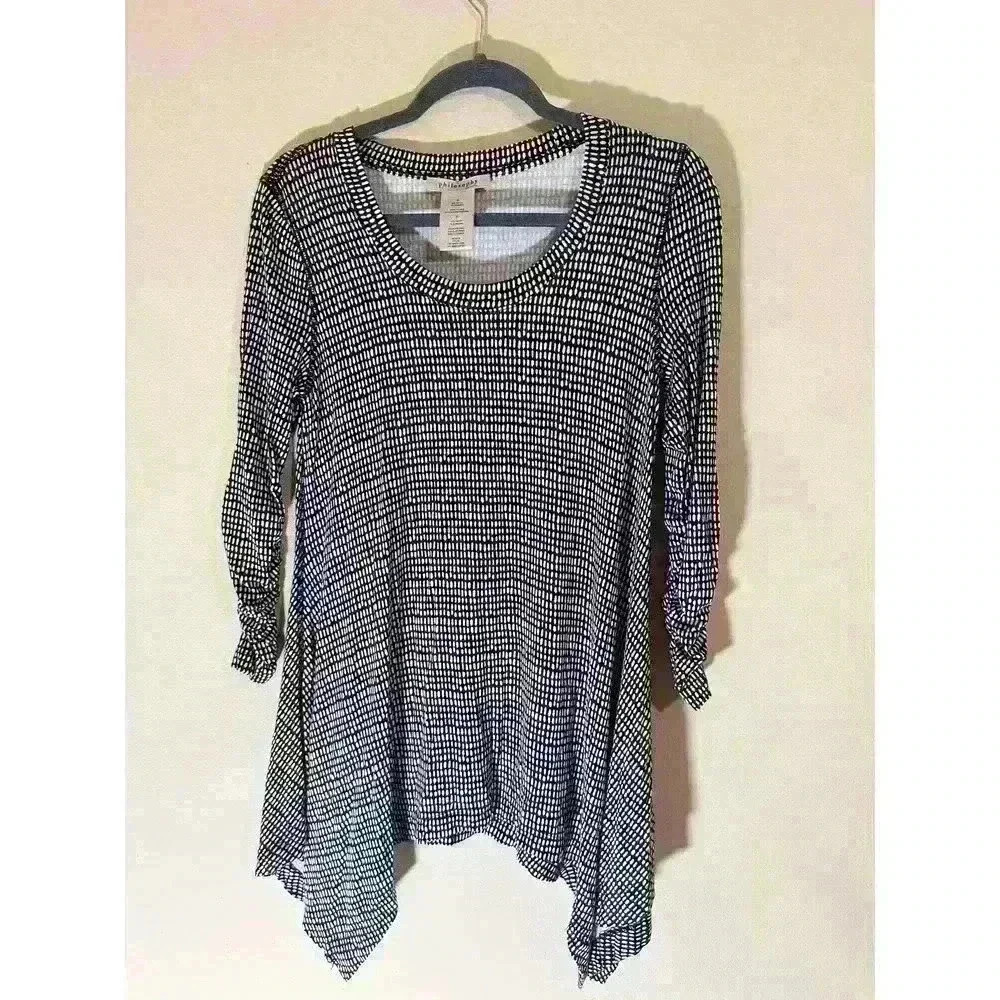 Philosophy Tunic Top, Women's Size Small, Black and White